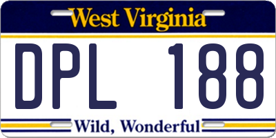 WV license plate DPL188