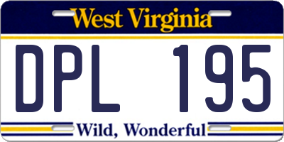 WV license plate DPL195