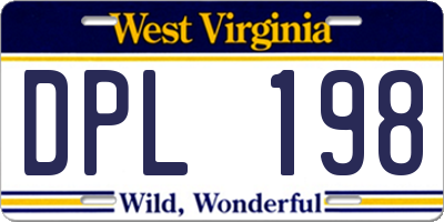 WV license plate DPL198