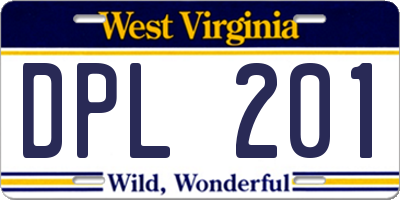 WV license plate DPL201