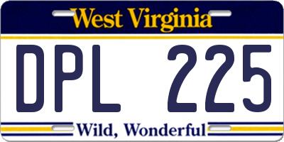 WV license plate DPL225
