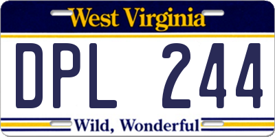 WV license plate DPL244