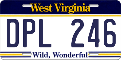 WV license plate DPL246