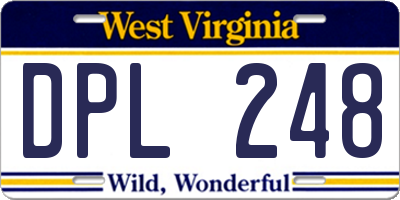 WV license plate DPL248