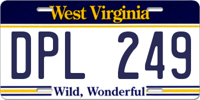 WV license plate DPL249