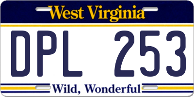 WV license plate DPL253