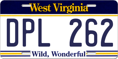 WV license plate DPL262