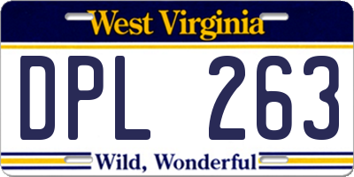 WV license plate DPL263