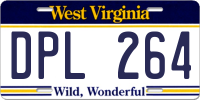 WV license plate DPL264