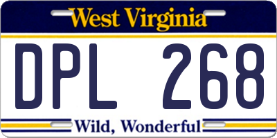 WV license plate DPL268