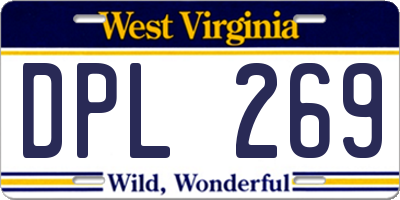 WV license plate DPL269
