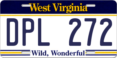 WV license plate DPL272