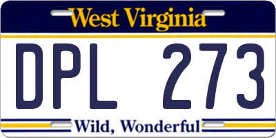 WV license plate DPL273