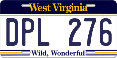 WV license plate DPL276