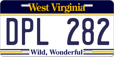 WV license plate DPL282