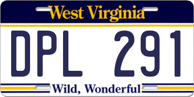 WV license plate DPL291