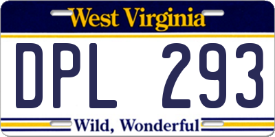 WV license plate DPL293