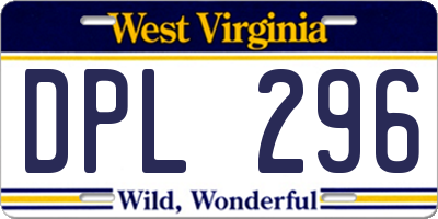 WV license plate DPL296
