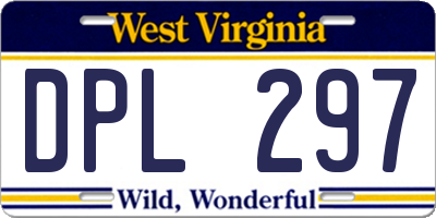 WV license plate DPL297