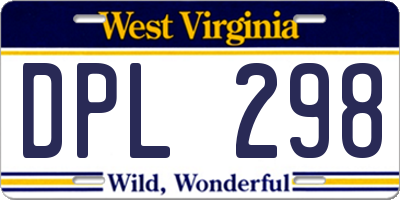 WV license plate DPL298