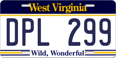 WV license plate DPL299