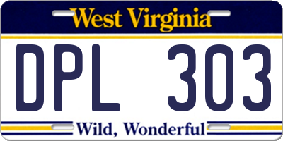 WV license plate DPL303