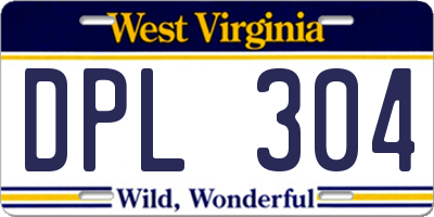WV license plate DPL304