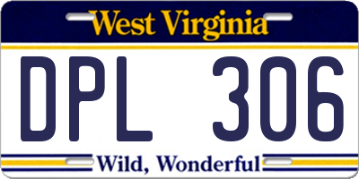 WV license plate DPL306