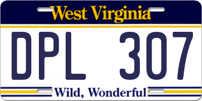 WV license plate DPL307