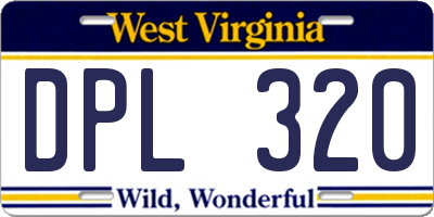 WV license plate DPL320