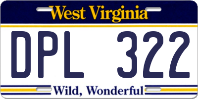 WV license plate DPL322