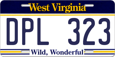 WV license plate DPL323