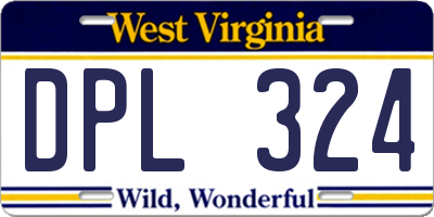 WV license plate DPL324