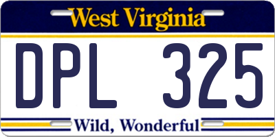 WV license plate DPL325