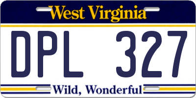 WV license plate DPL327