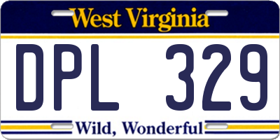 WV license plate DPL329