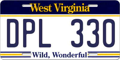 WV license plate DPL330