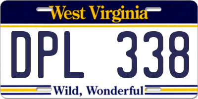 WV license plate DPL338