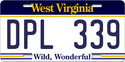 WV license plate DPL339