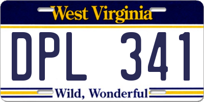 WV license plate DPL341