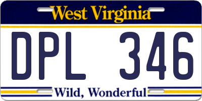 WV license plate DPL346