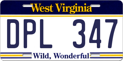 WV license plate DPL347