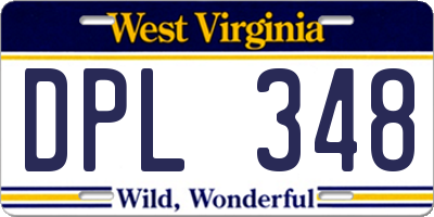 WV license plate DPL348