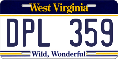 WV license plate DPL359