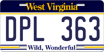 WV license plate DPL363