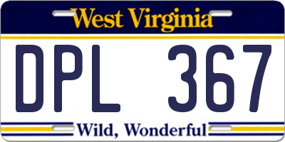 WV license plate DPL367