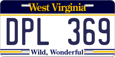 WV license plate DPL369