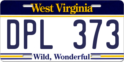 WV license plate DPL373