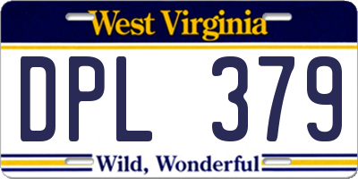 WV license plate DPL379