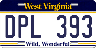 WV license plate DPL393
